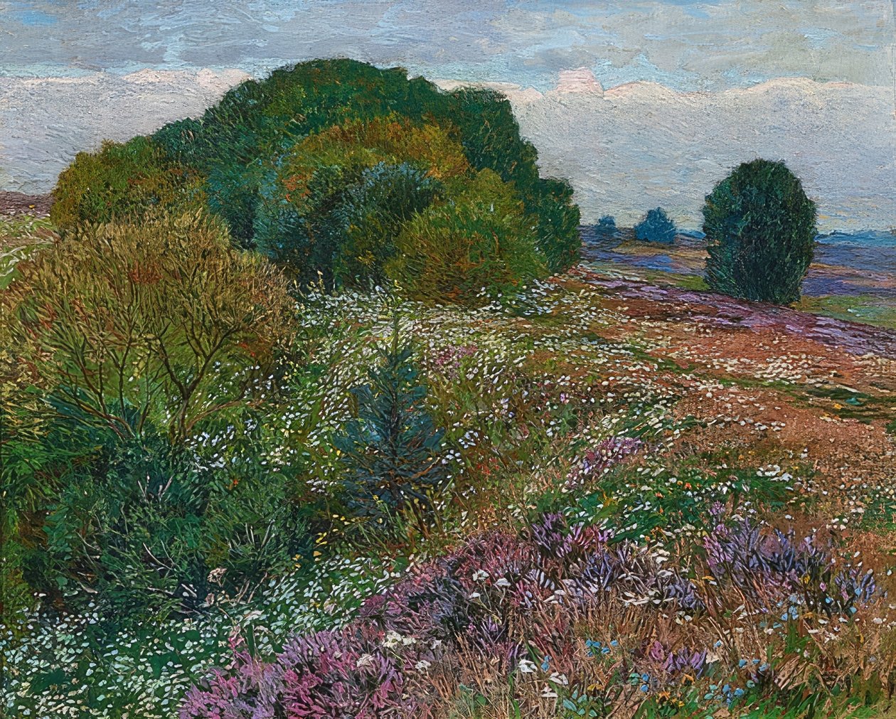 I kanten av ljungen (ljunglandskap I). 1909 av Heinrich Vogeler