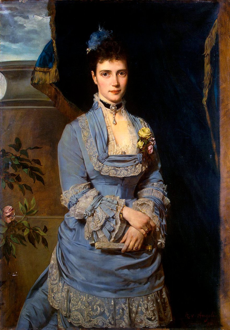 Porträtt av storhertiginnan Maria Fyodorovna, prinsessan Dagmar av Danmark, 1847-1928, 1874. av Heinrich von Angeli