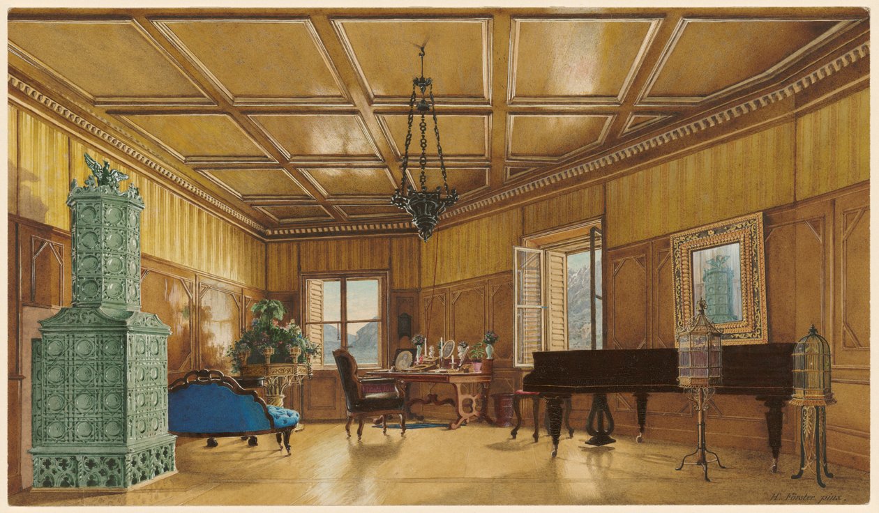 Musikrummet för ärkehertiginnan Margarete, prinsessan av Sachsen, i Schloss Ambras av Heinrich von Förster