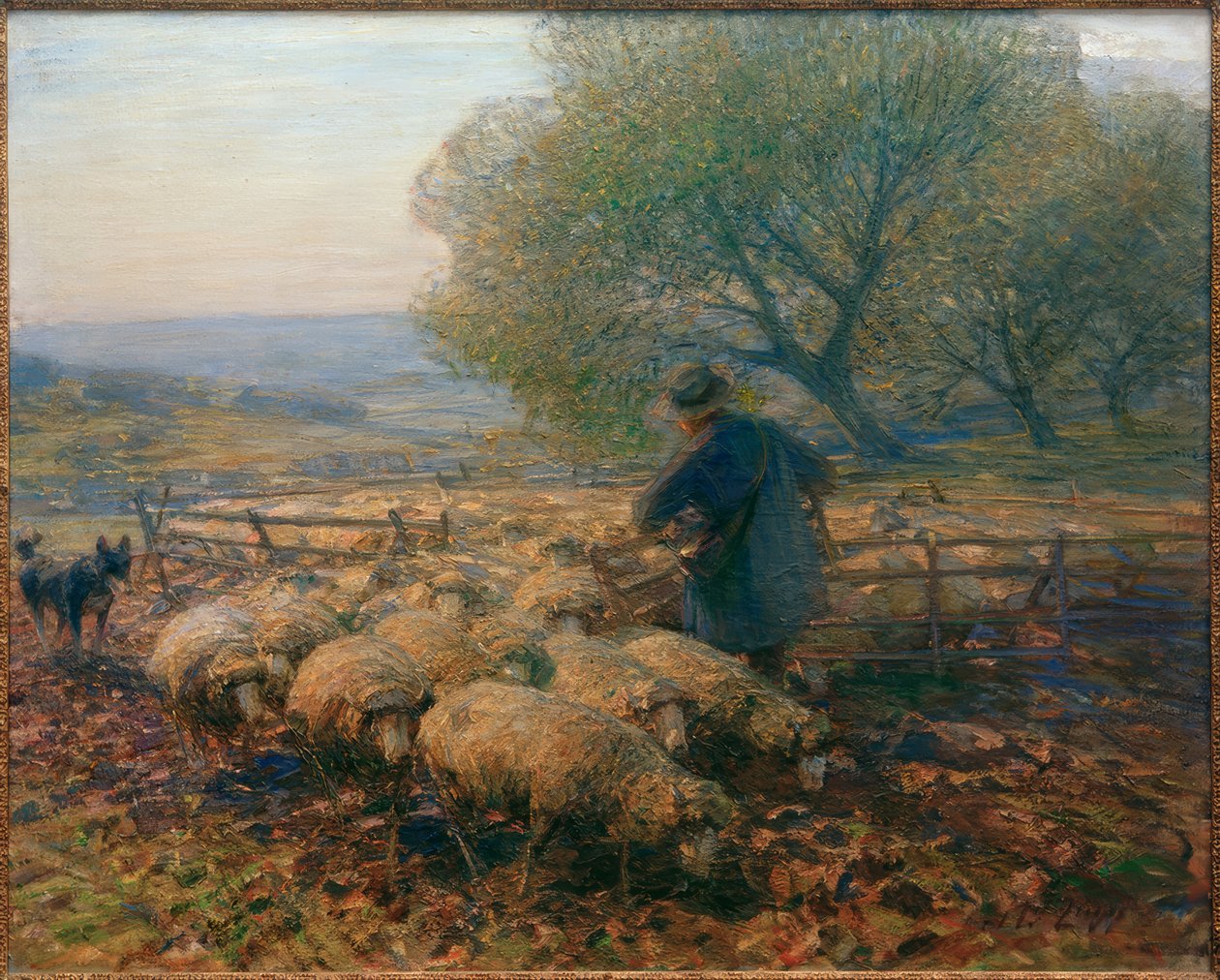 Får som lämnar pennan av Heinrich von Zügel