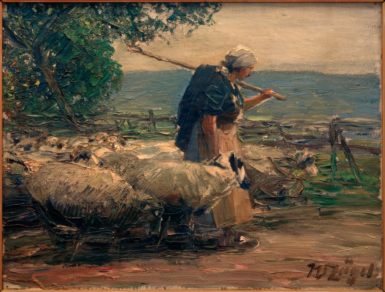 Herdinna med flock av Heinrich von Zügel