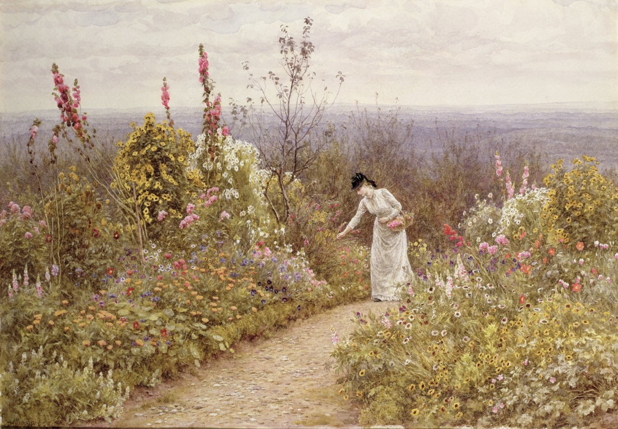 En trädgård i oktober, Aldworth, 1891 av Helen Allingham