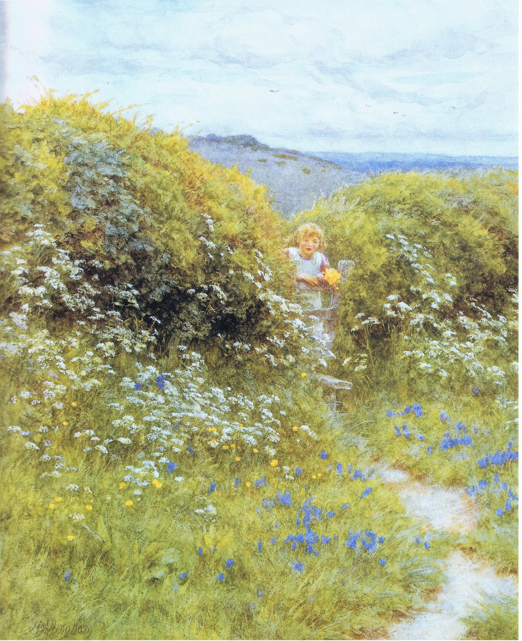 Kopersilja och blåklockor av Helen Allingham