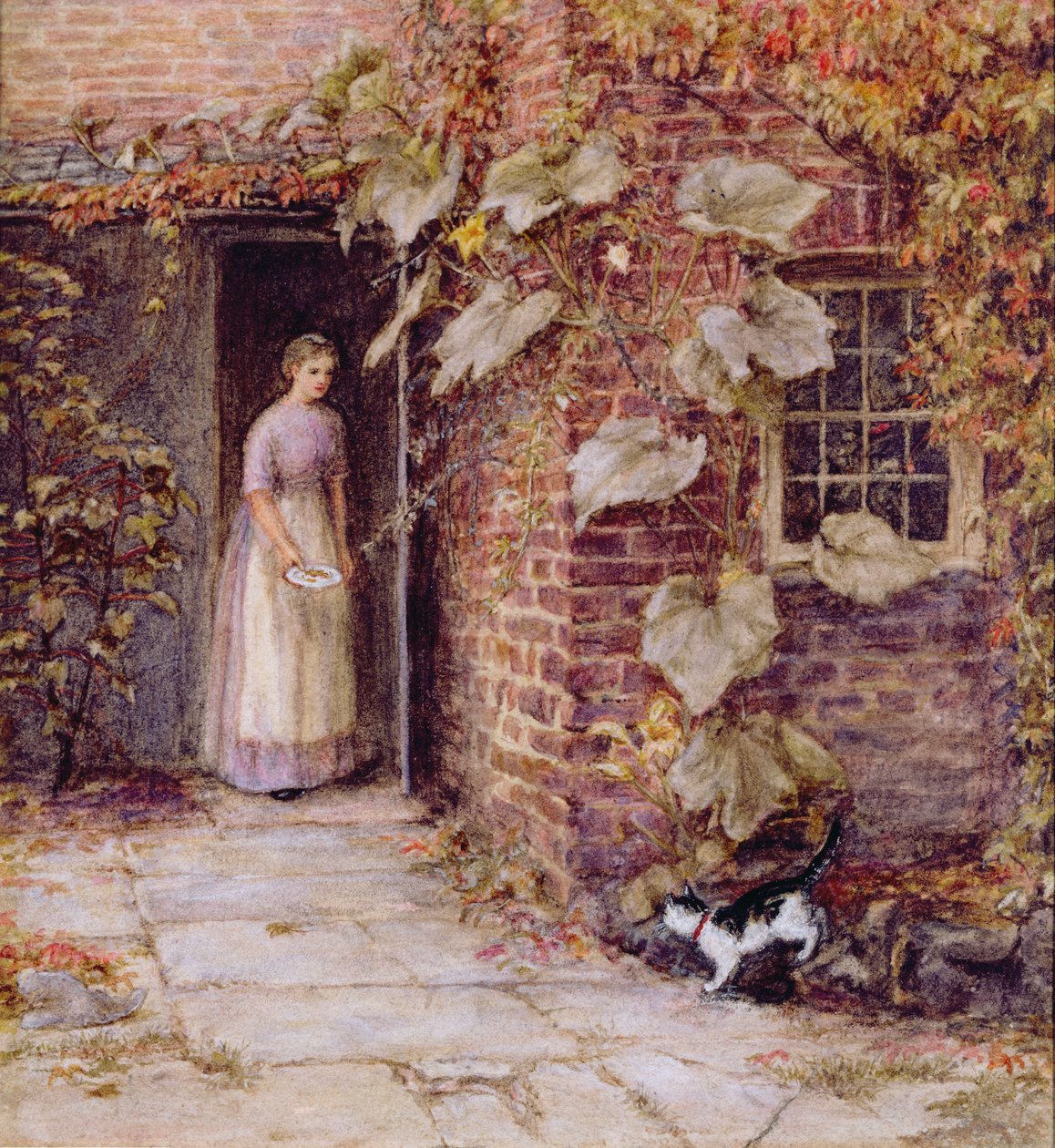 Matar kattungen av Helen Allingham