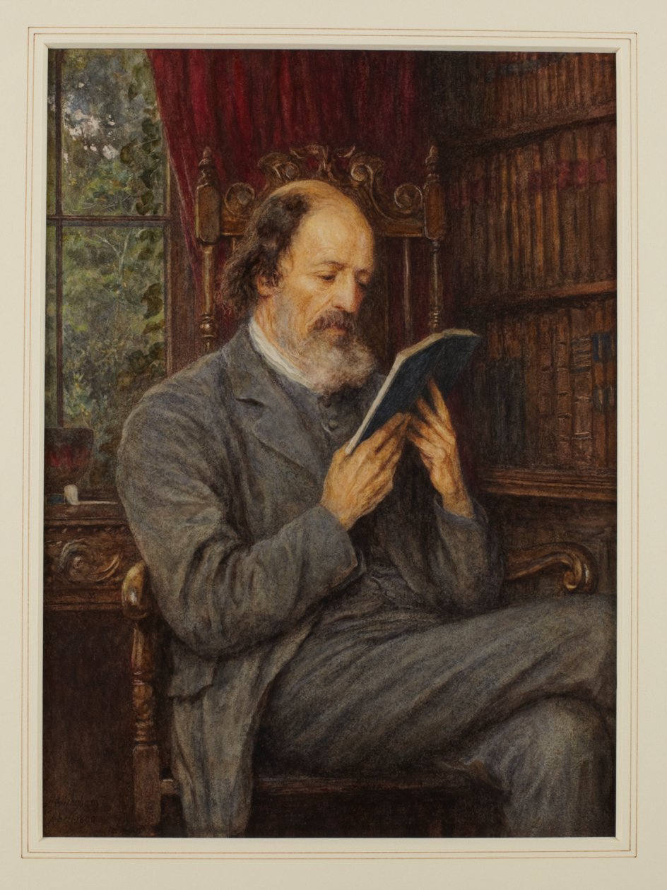 Lord Tennyson, 1890 (wc på papper) av Helen Allingham