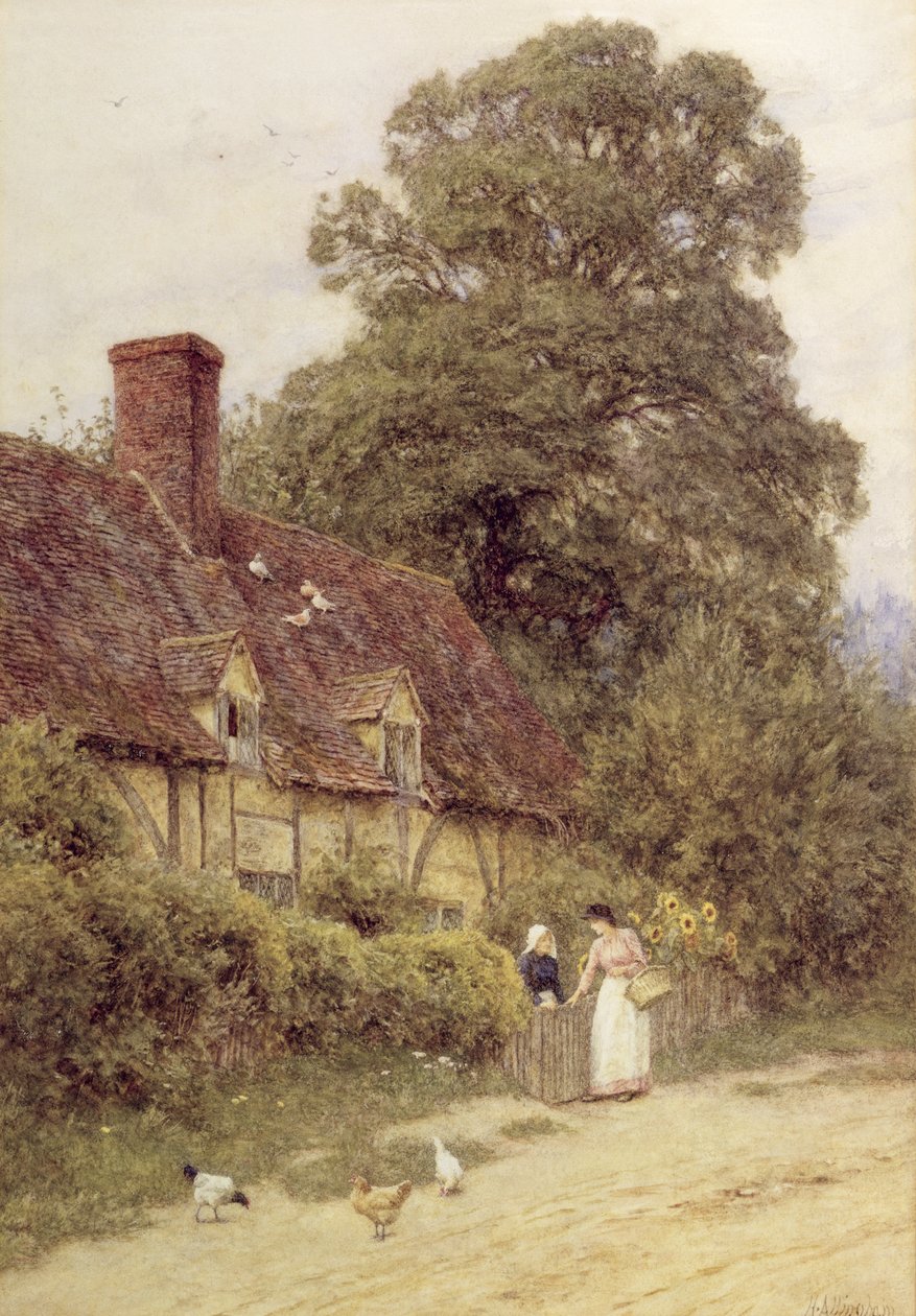 Old Post Office, Brook, nära Witley, Surrey av Helen Allingham
