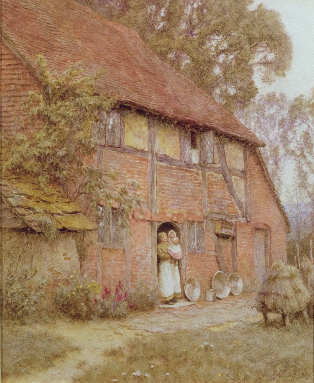Stugan med bikupor av Helen Allingham