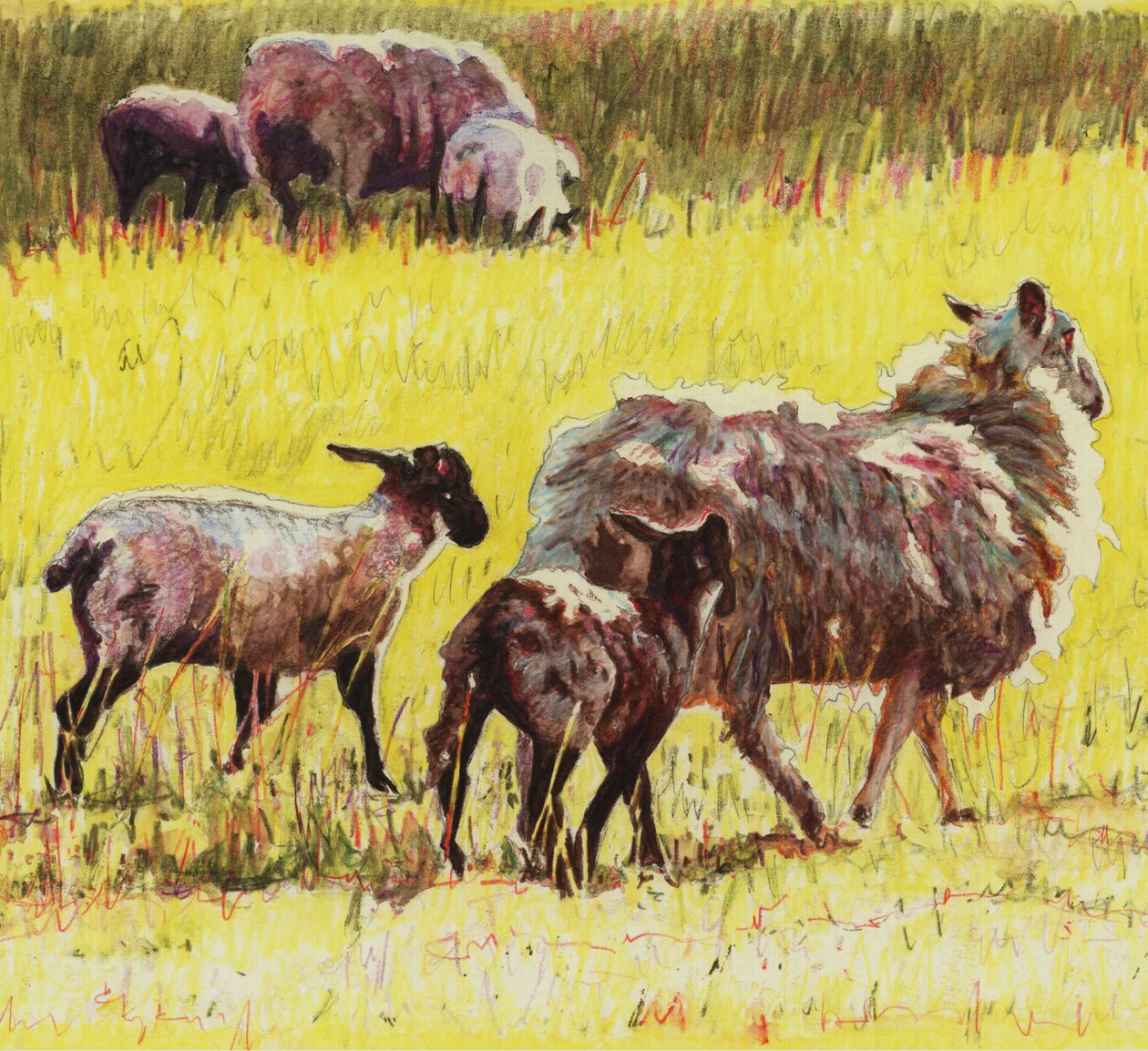Följande, 2011, (färgpenna på papper) av Helen White