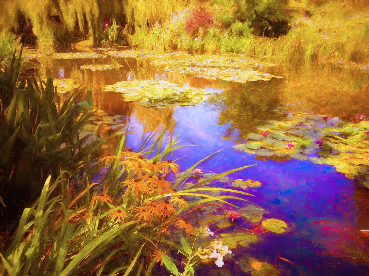 Giverny Waterlilies, 2019, swed av Helen White