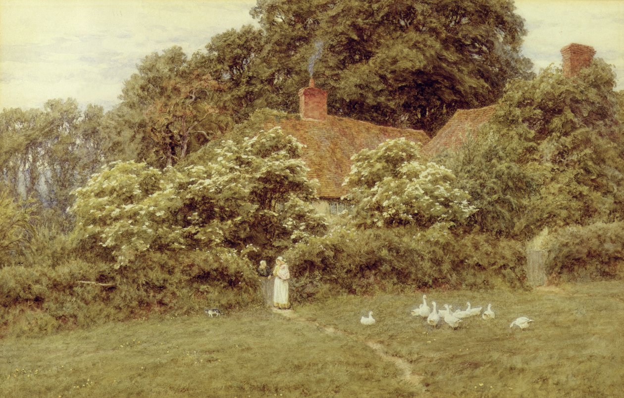 En stuga i Farringford, Isle of Wight av Helen Allingham
