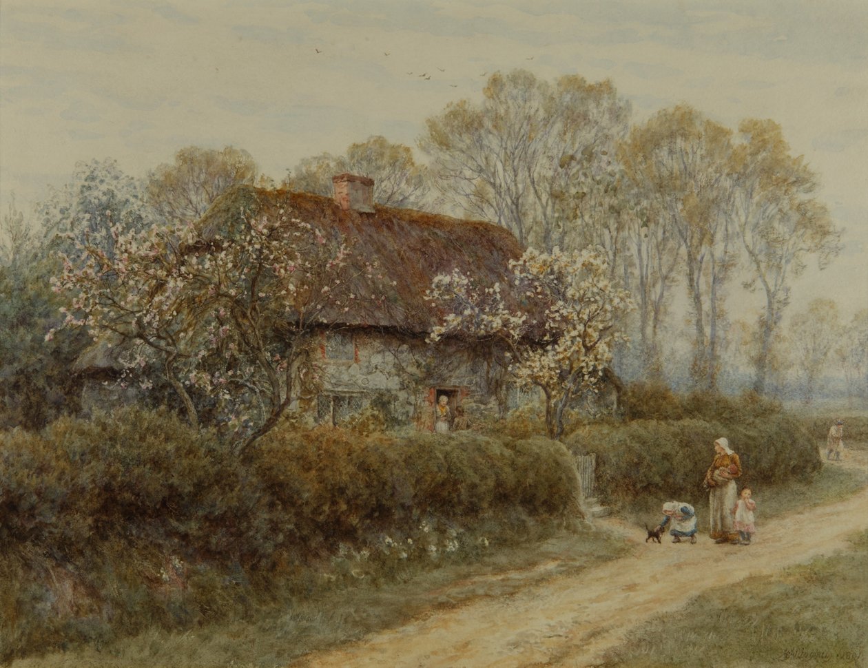 En stuga vid Freshwater Gate av Helen Allingham