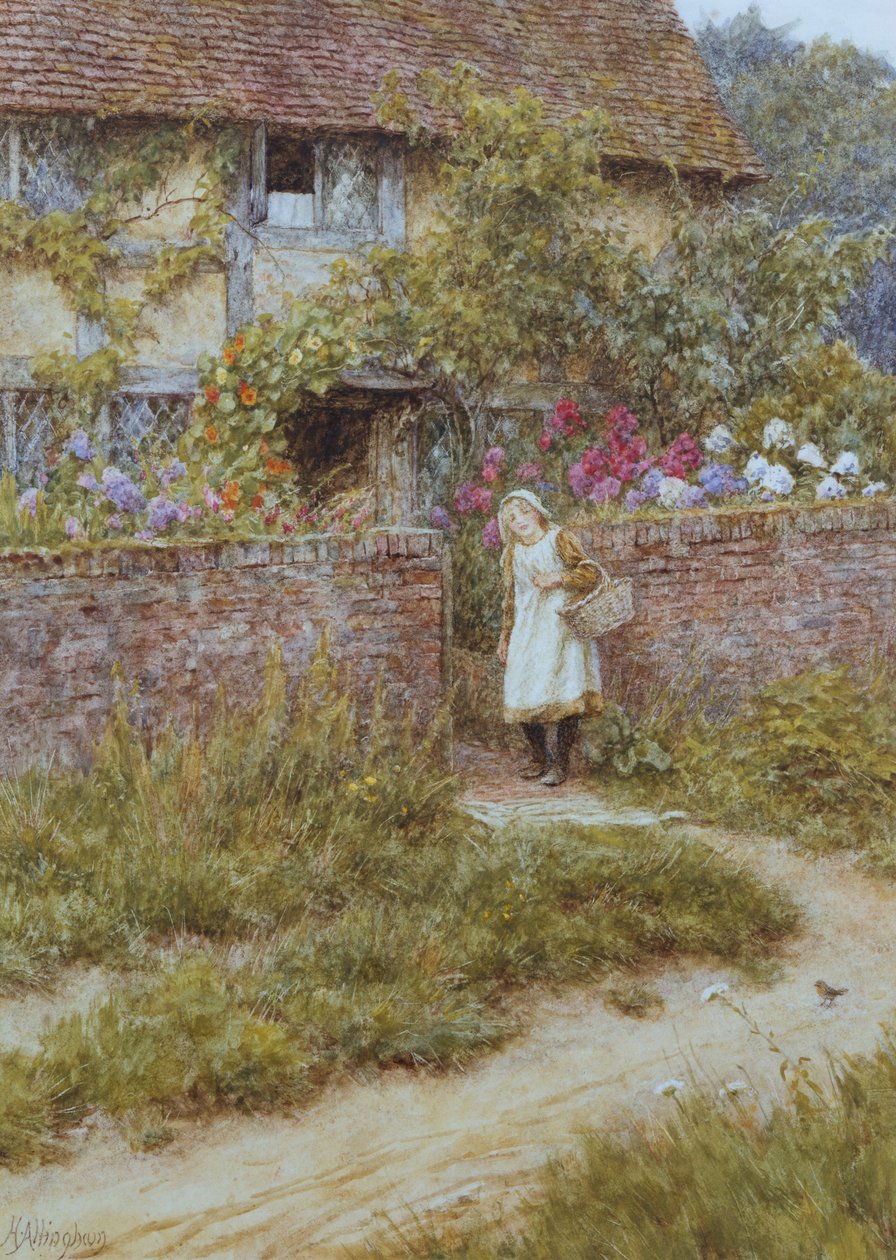 At Sandhills (akvarell med utskrapa på papper) av Helen Allingham