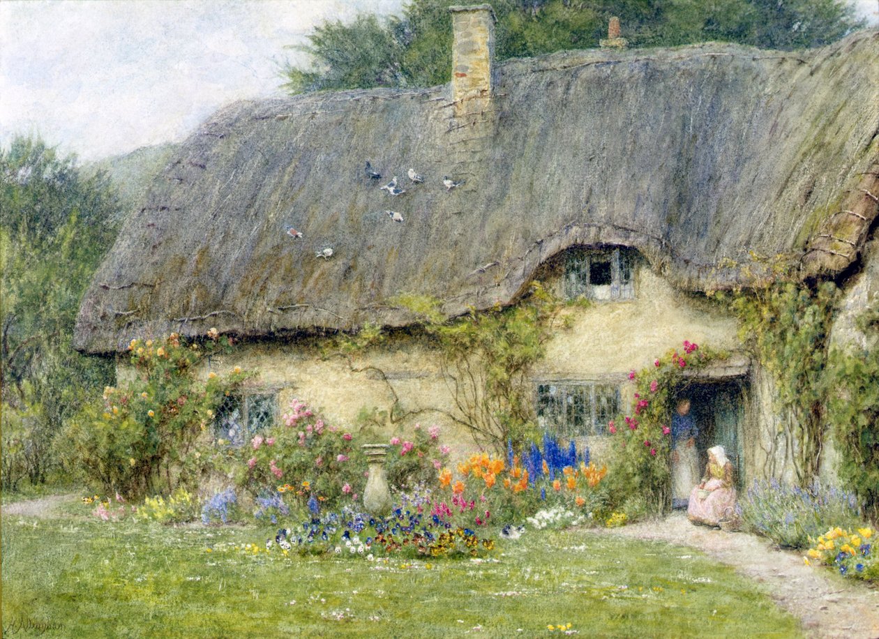 I Wroughton, Wiltshire (akvarell på papper) av Helen Allingham