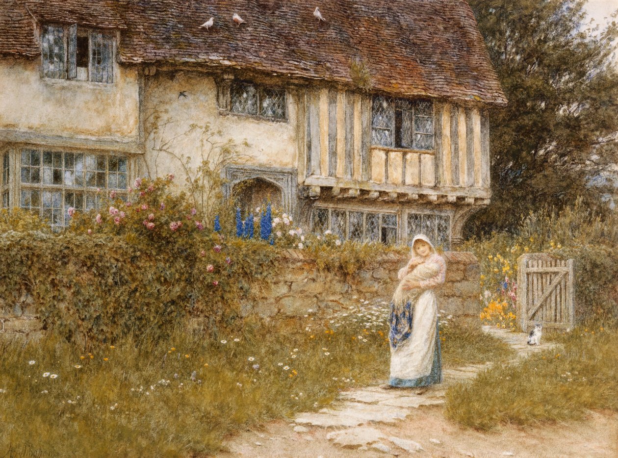 Bredvid Old Church Gate Farm, Smarden, Kent av Helen Allingham