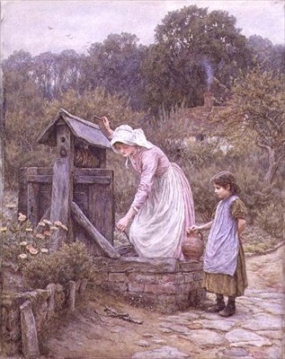 Hämta vatten (akvarell) av Helen Allingham