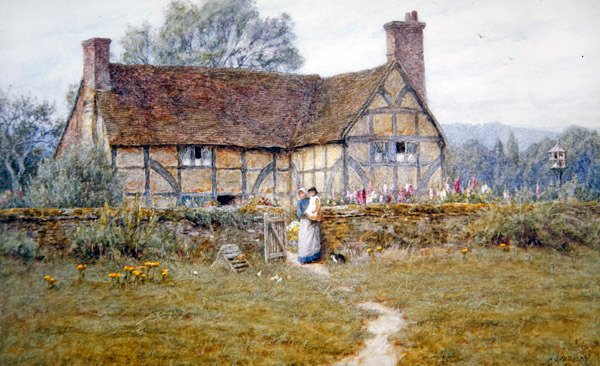 Old Cottage at Alfriston (akvarell på papper) av Helen Allingham