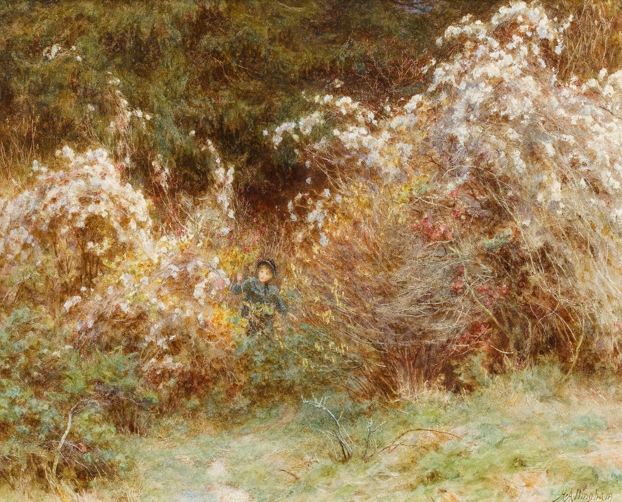 Travellers Joy: A Surrey Hedgerow (wc på papper) av Helen Allingham