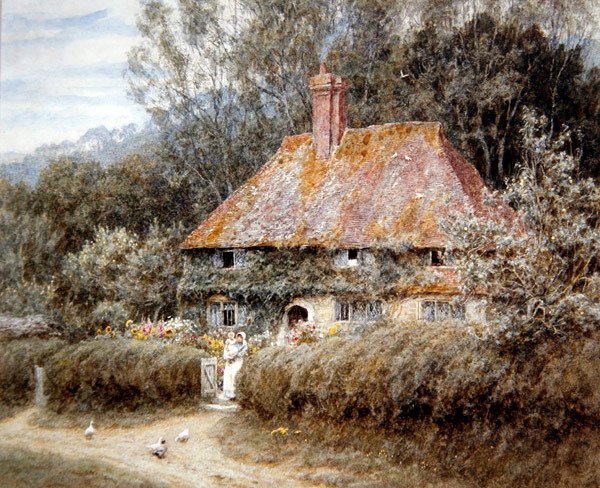 Valewood Farm, under Blackdown, Surrey (akvarell på papper) av Helen Allingham