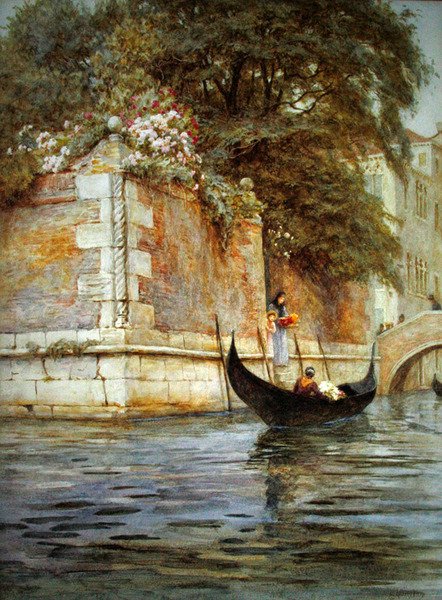 Venedig (akvarell på papper) av Helen Allingham