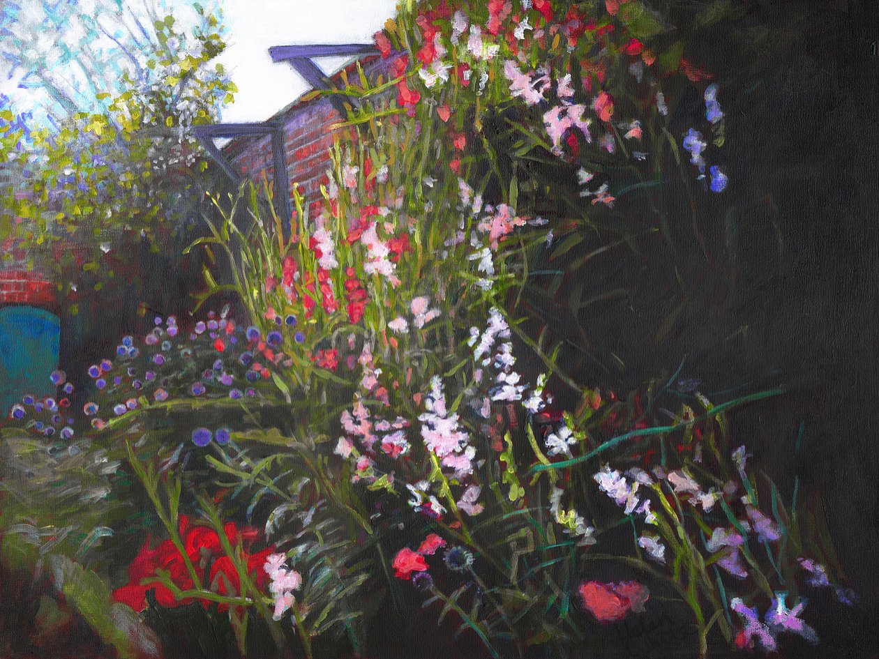 Walled Garden, 2020 (akryl ombord) av Helen White