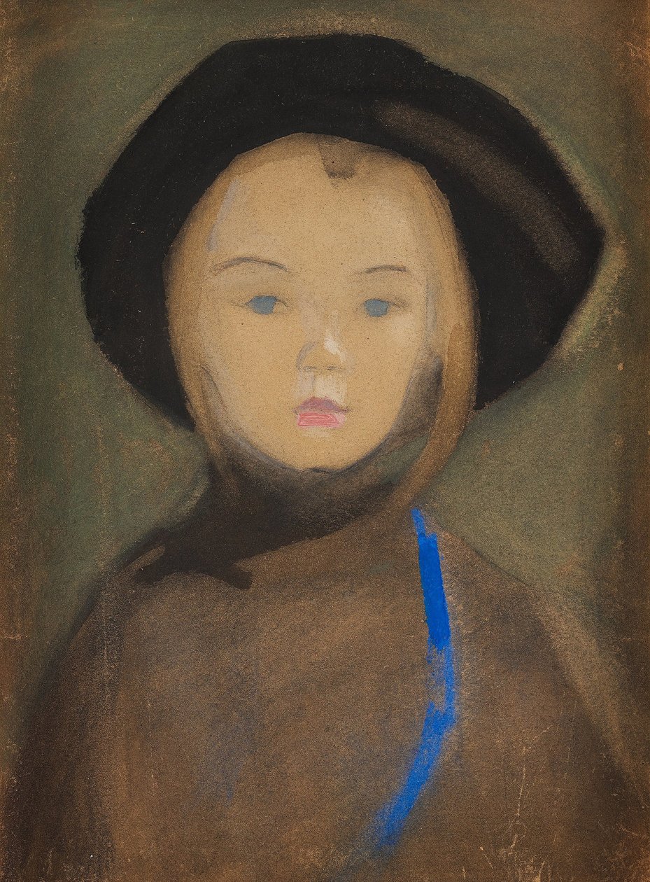 Flicka med blått band, 1909. av Helene Schjerfbeck