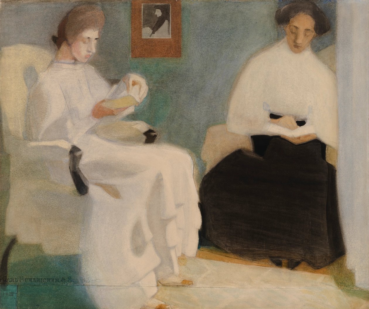 Flickor som läser, 1907. av Helene Schjerfbeck