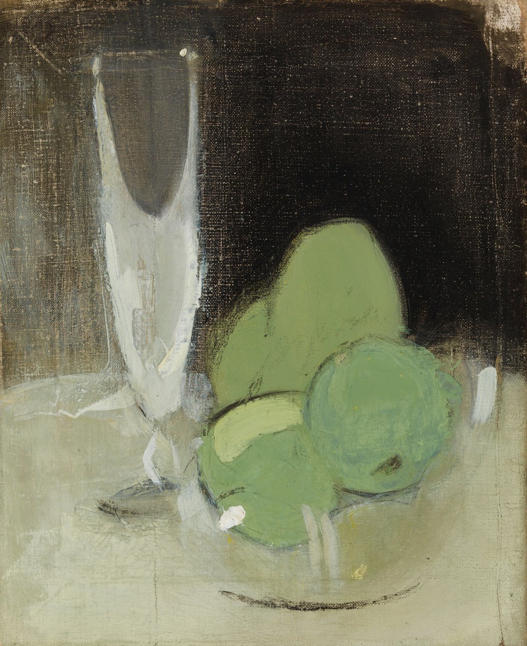 Gröna äpplen och champagneglas av Helene Schjerfbeck