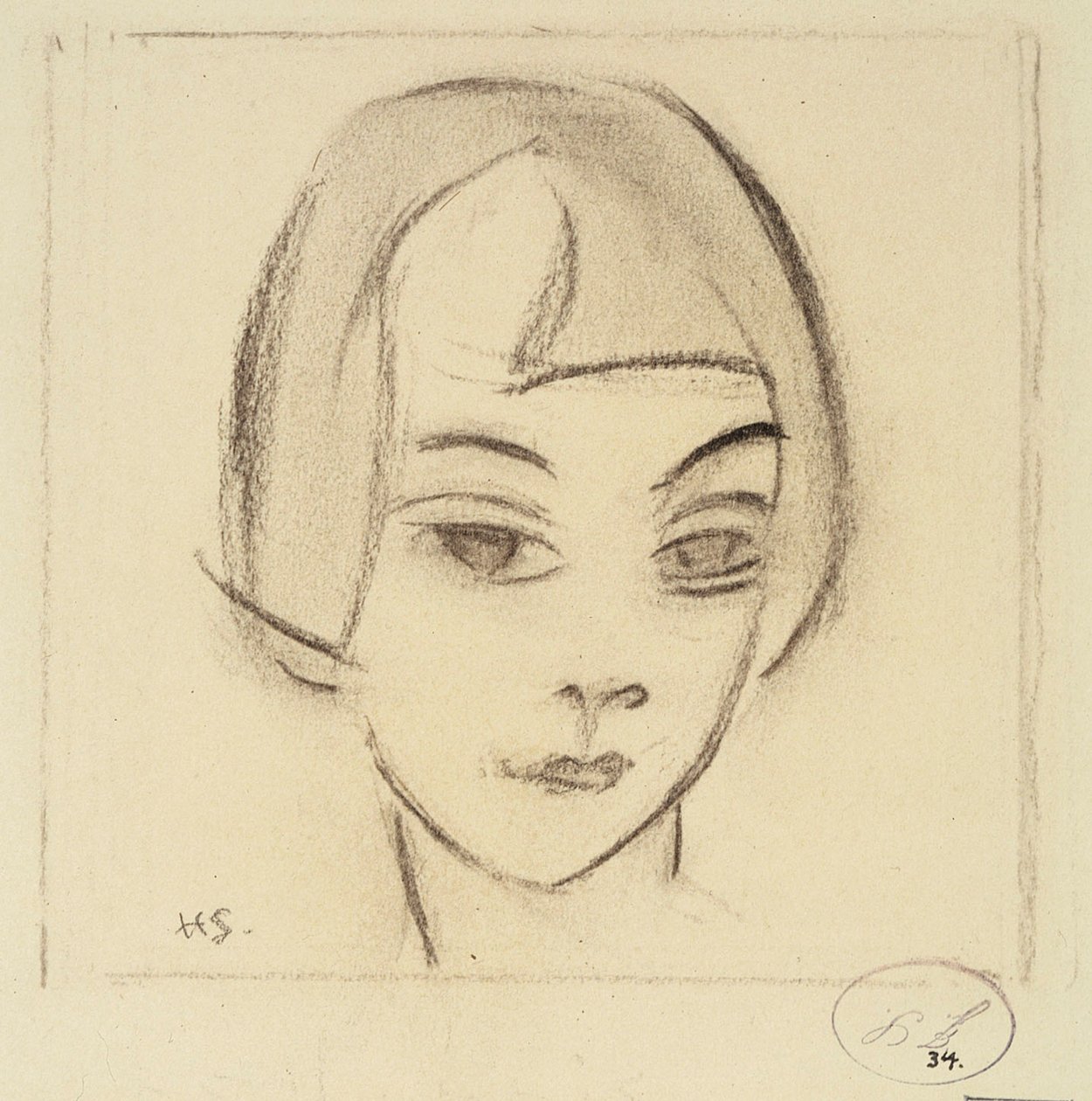 En flickas huvud (Vignette, Karin) av Helene Schjerfbeck