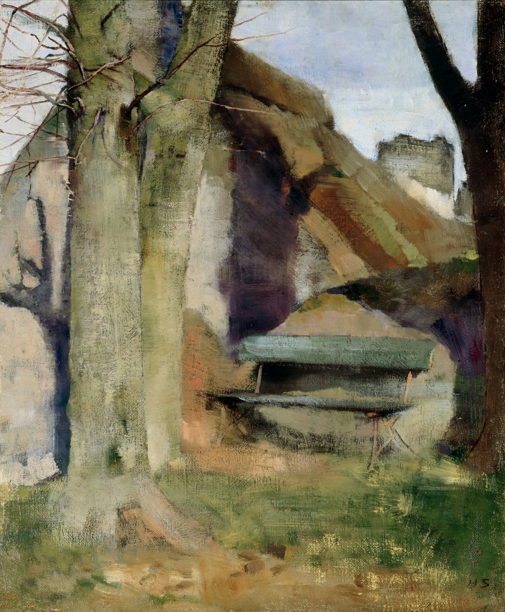 Shadow on the Wall (olja på duk på panel) av Helene Schjerfbeck