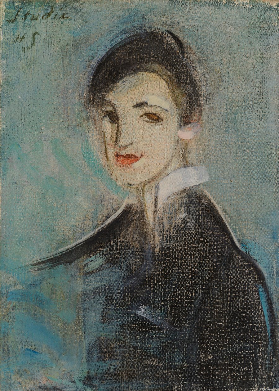 Sångerska i svart av Helene Schjerfbeck