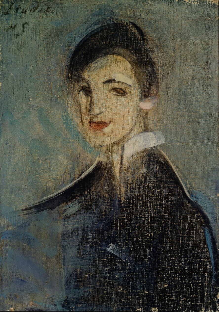 Sångare i svart, 1916-1917. av Helene Schjerfbeck