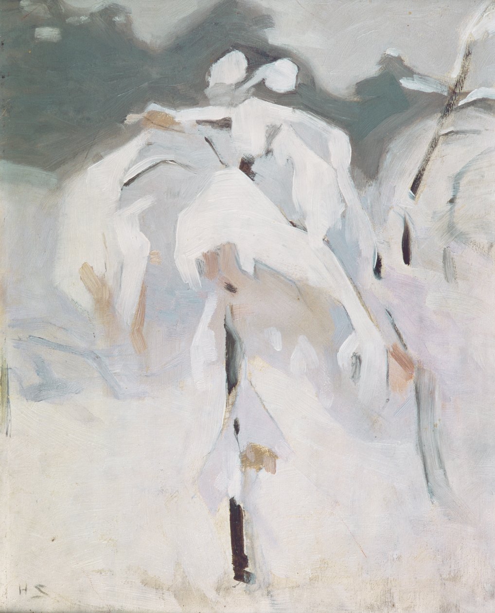 Snötäckt björk, ca 1913 (olja på panel) av Helene Schjerfbeck