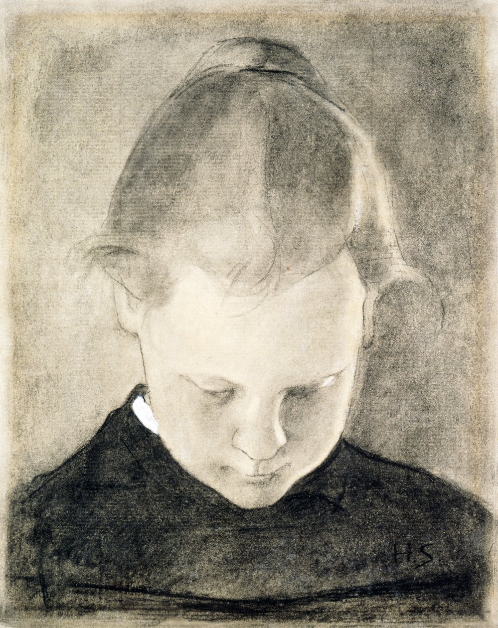 The Reading Girl, ca 1905 (kol och gouache på papper) av Helene Schjerfbeck