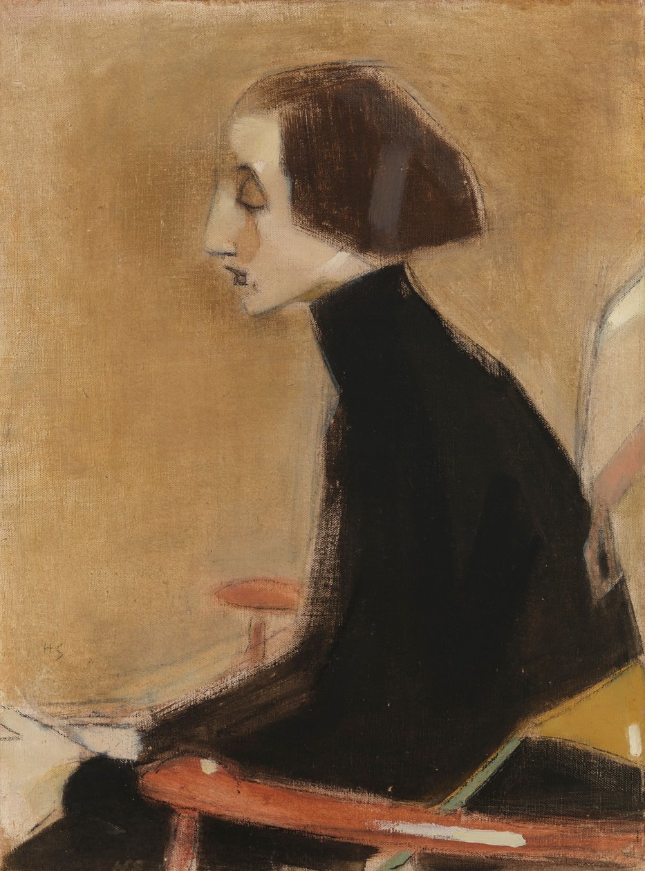 Sömmerskan, halvfigurporträtt (Arbetskvinnan) av Helene Schjerfbeck
