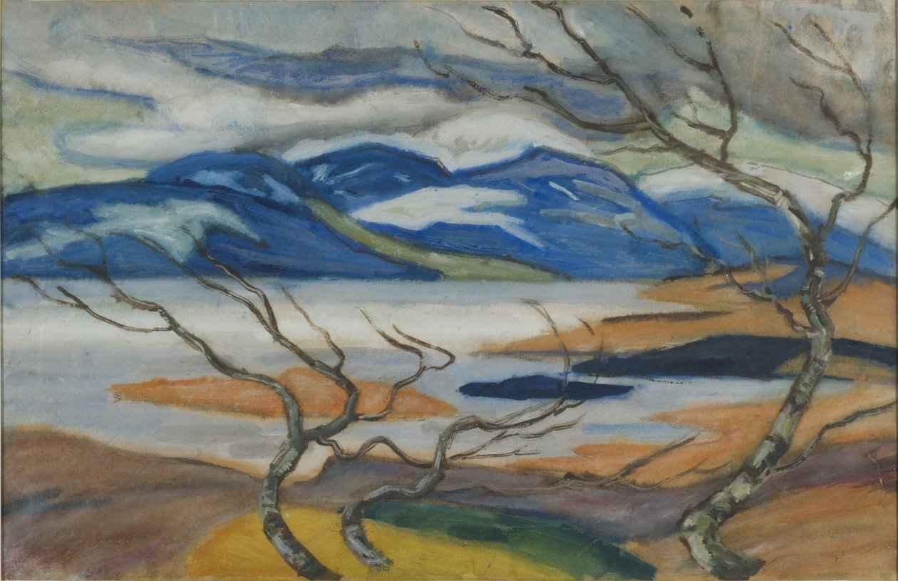Torne Marsh in Spring (gouache på papper) av Helmer Osslund