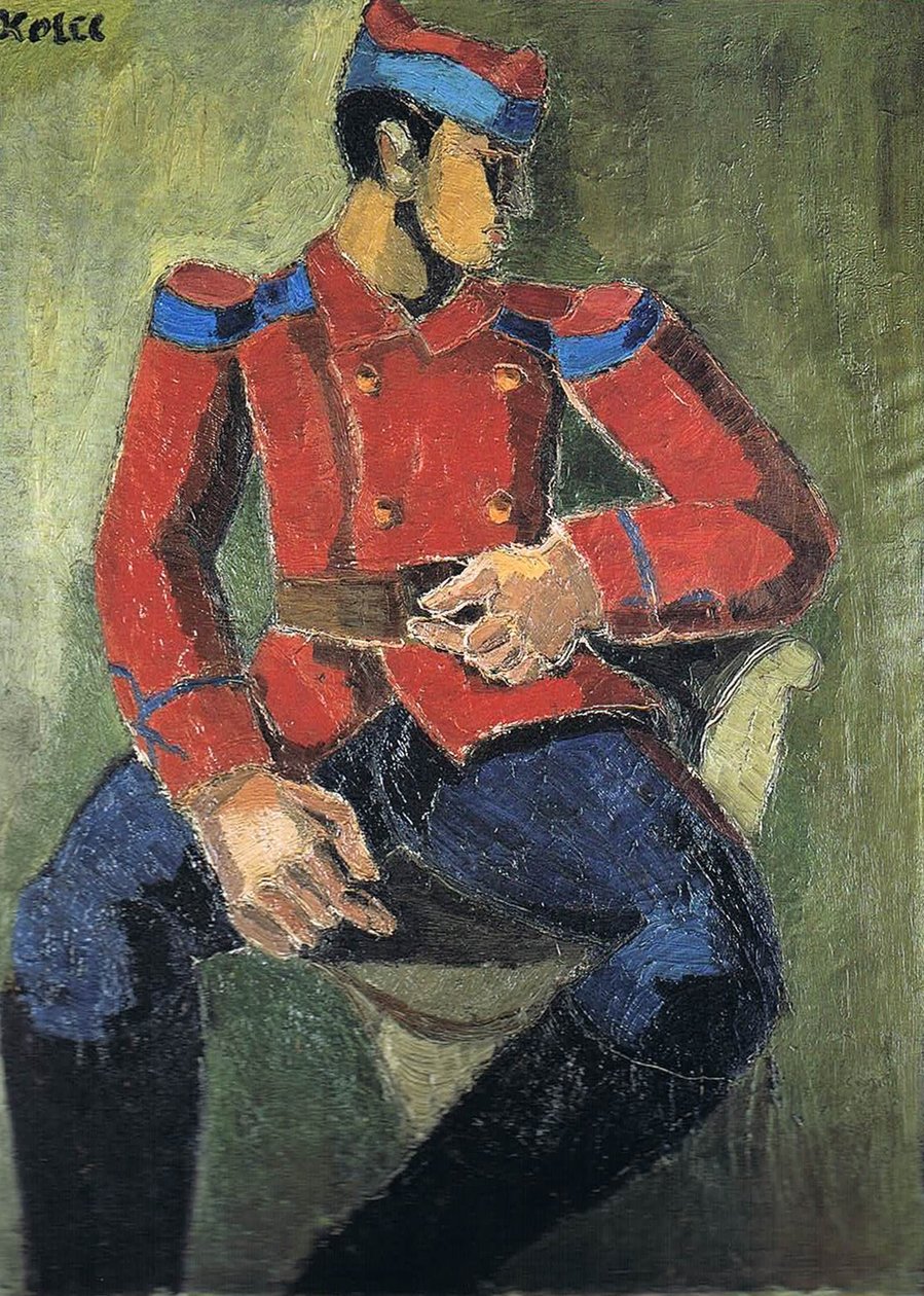 Sitzender Soldat av Helmut Kolle