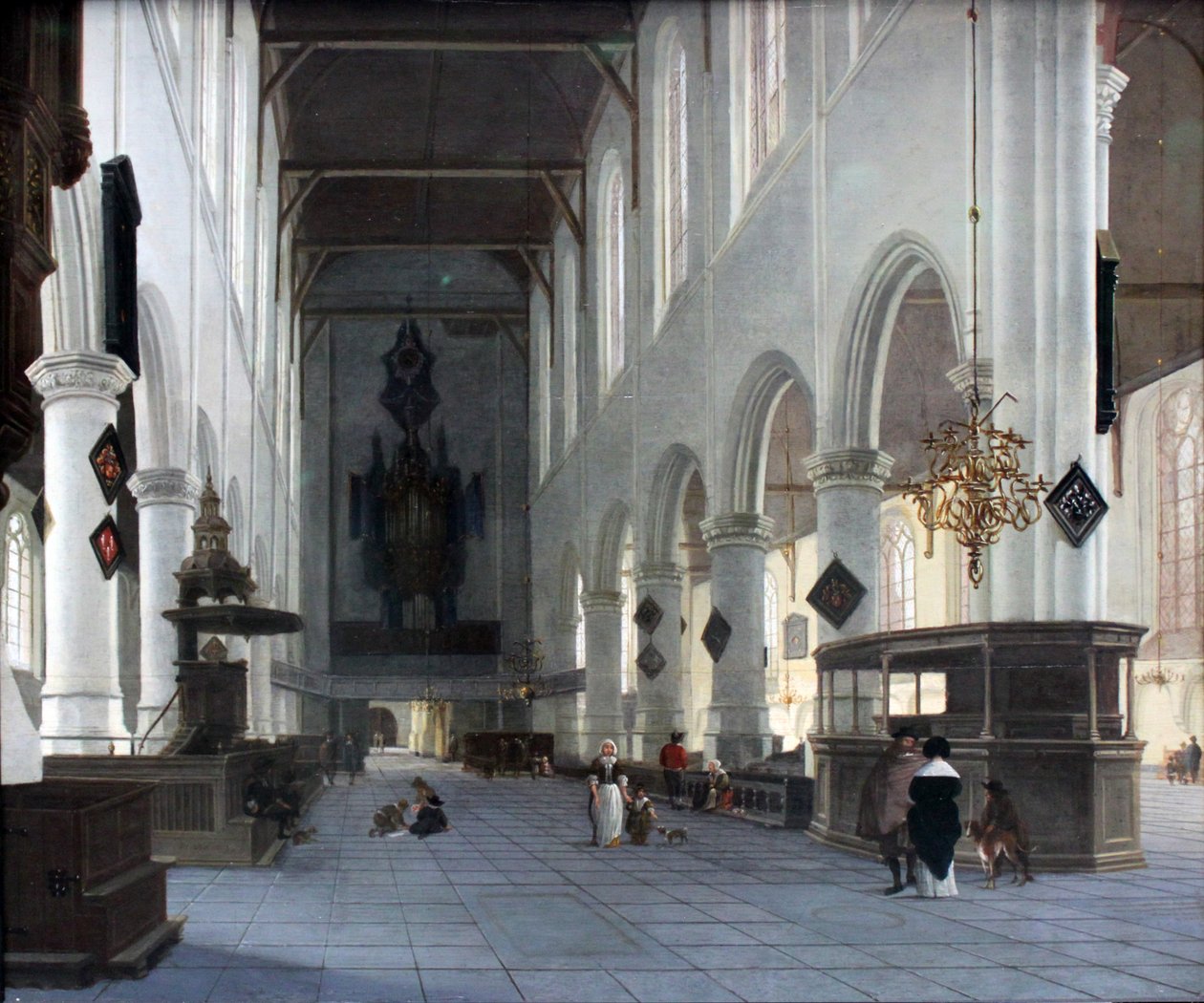 Interiören i Oude Kerk i Delft av Hendrik Cornelisz. van Vliet