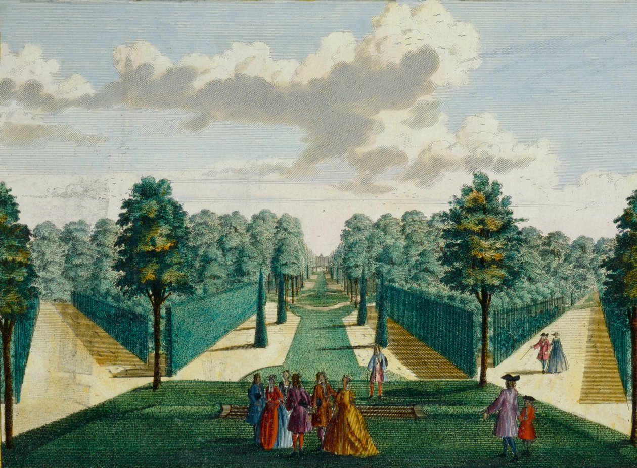 Design för en trädgård, c.1700 av Hendrick de and Brouerius Van Nidek, Mattheus Leth