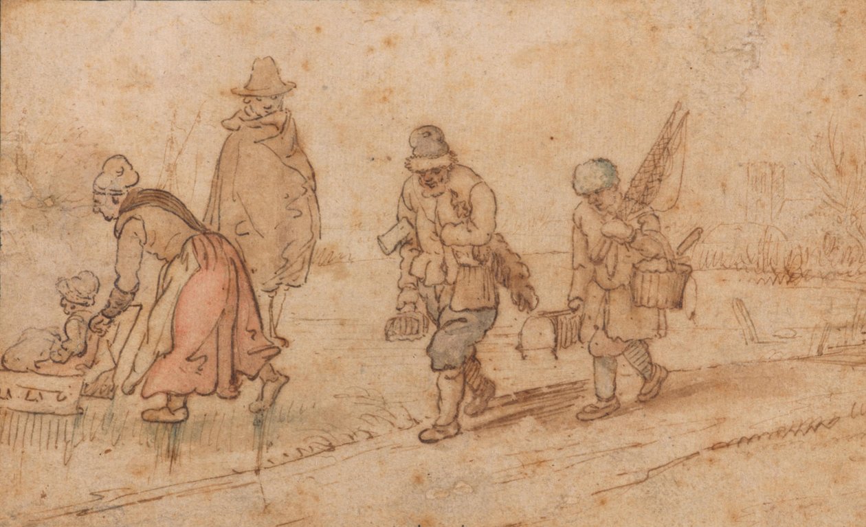 Figurer i ett vinterlandskap av Hendrick Avercamp