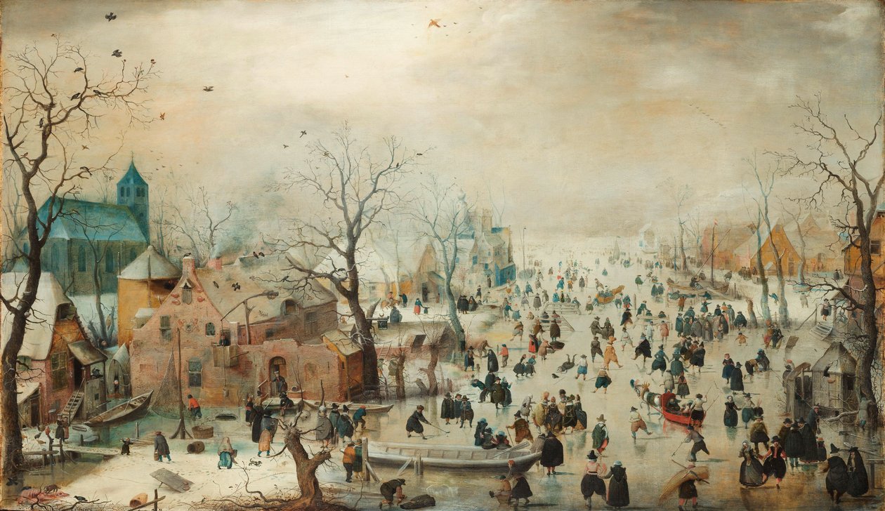 Tyska: Vinterlandskap med skridskoåkare Vinterlandskap med skridskoåkare av Hendrick Avercamp