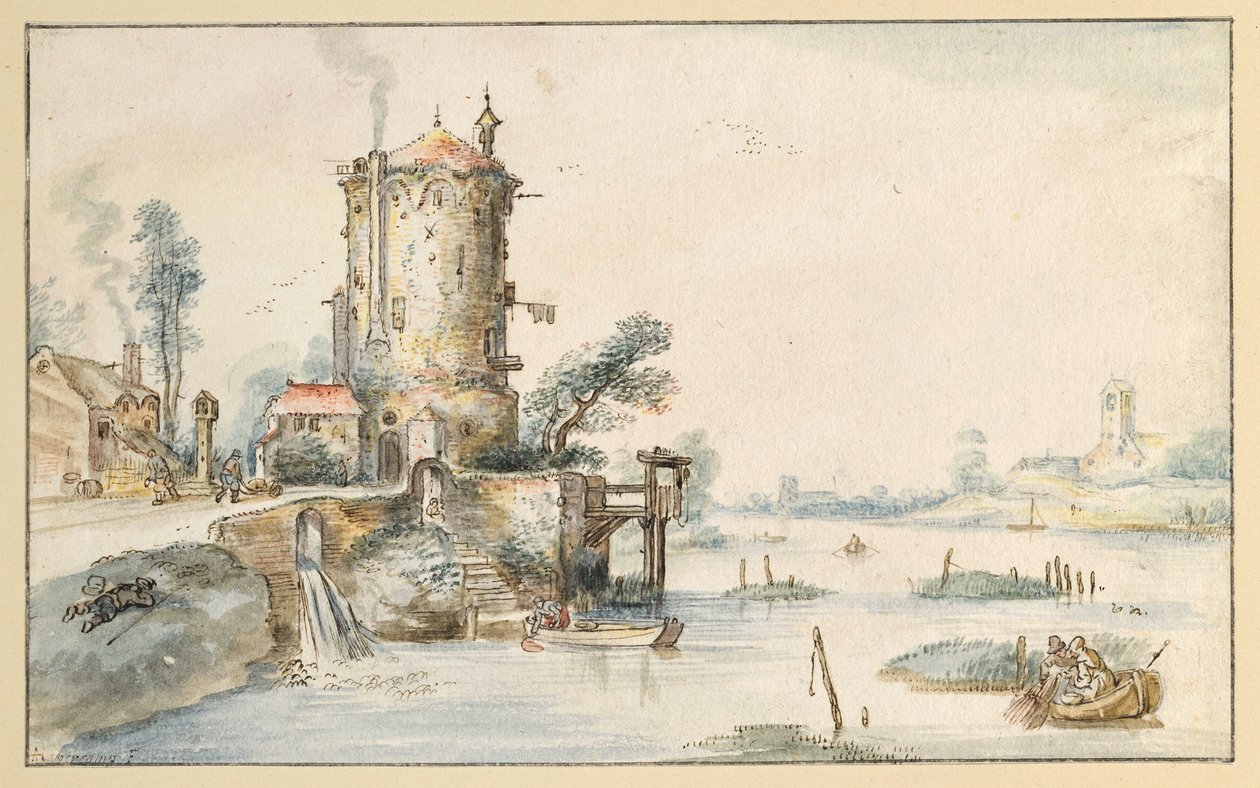 Kanallandskap av Hendrick Avercamp