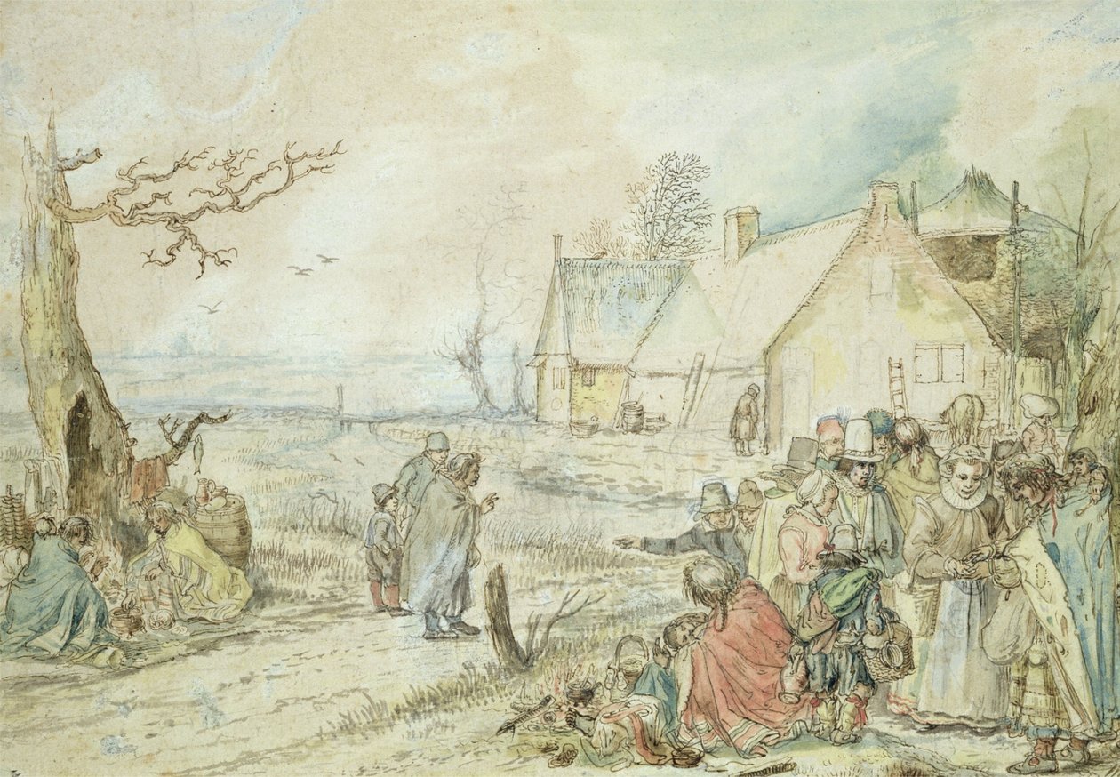 Landskap med zigenska spåkvinnor av Hendrick Avercamp