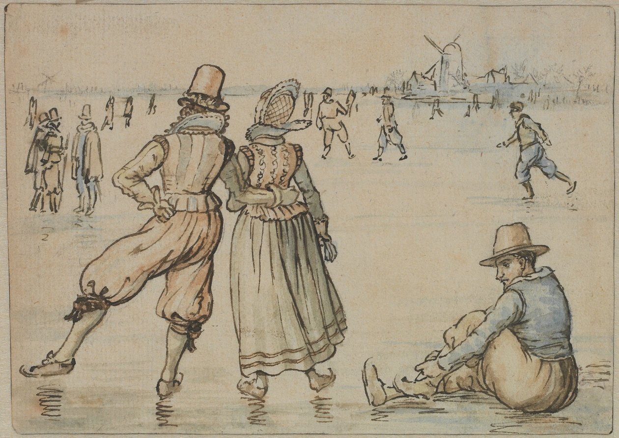 Skridskoåkare av Hendrick Avercamp