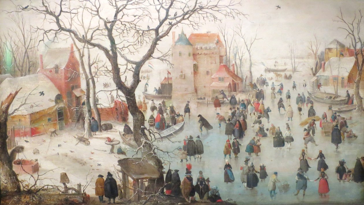 Vinterlandskap med skridskoåkare av Hendrick Avercamp