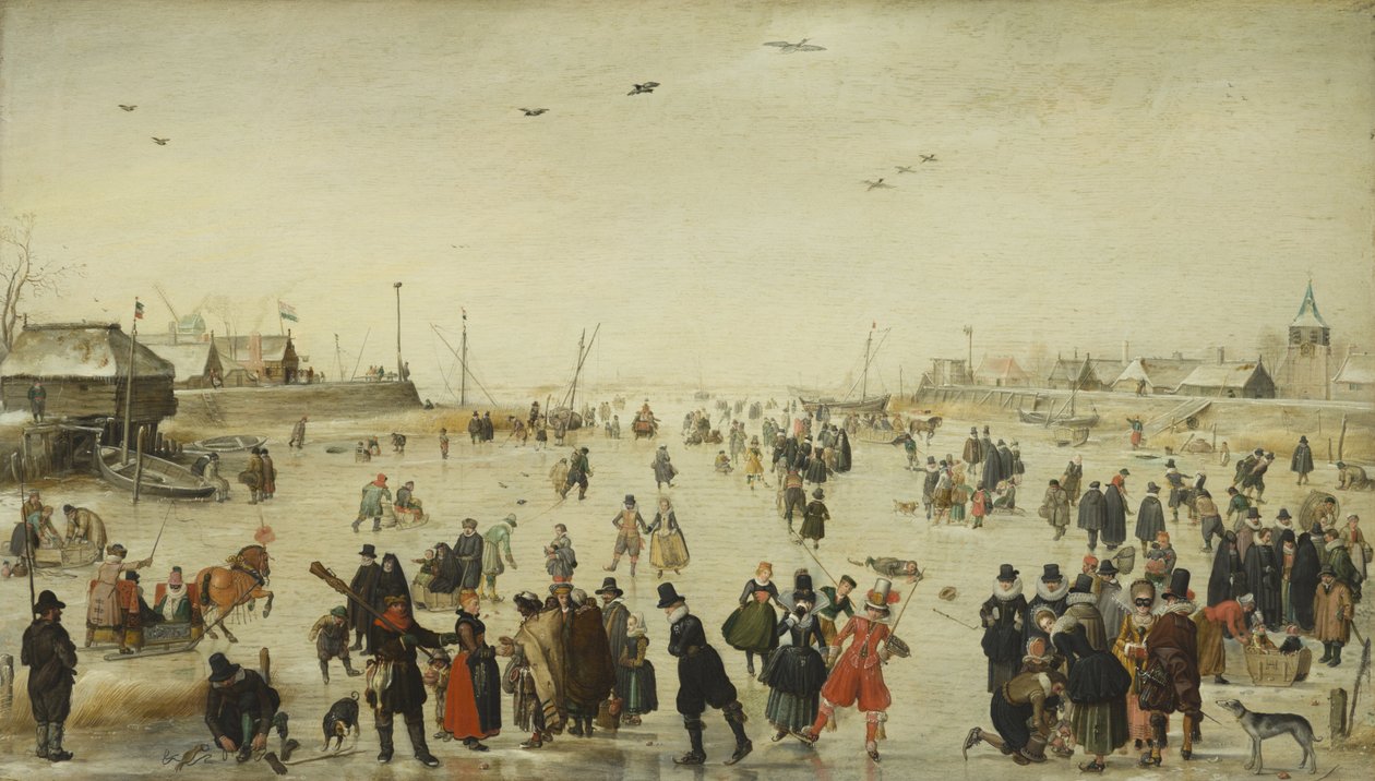 Vinterscen på en frusen kanal av Hendrick Avercamp