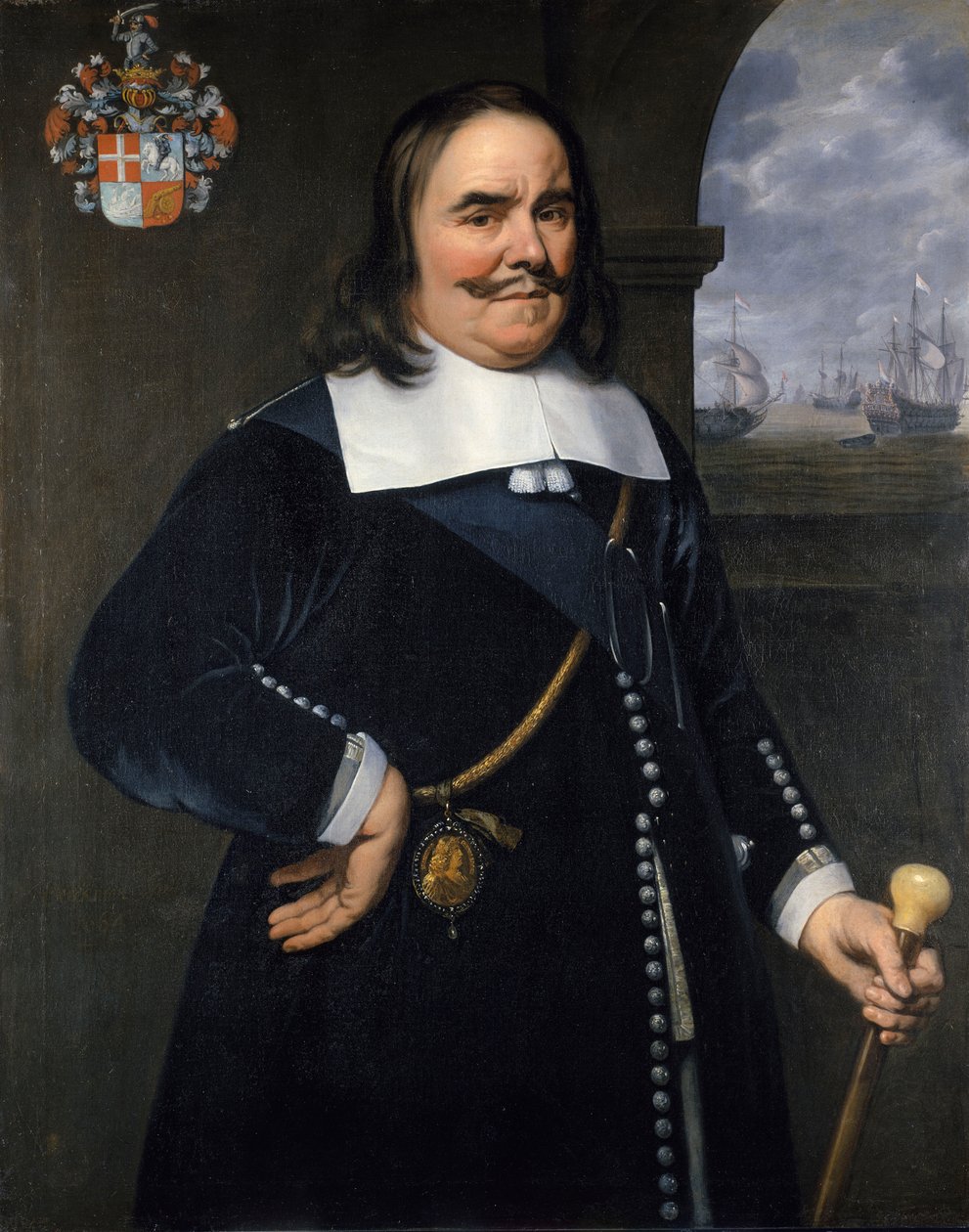 Michiel Adriaenszoon de Ruyter, generallöjtnant och amiral i de förenade provinserna (1607-1676) av Hendrick Berckman