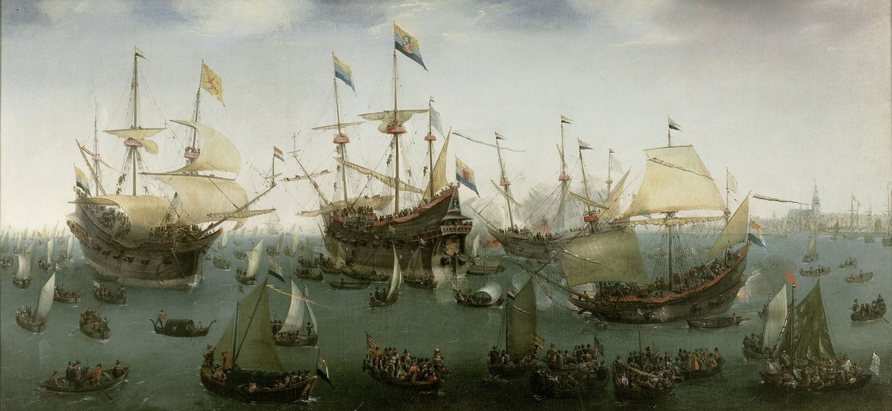 Återkomsten till Amsterdam av den andra expeditionen till Ostindien av Hendrick Cornelisz. Vroom