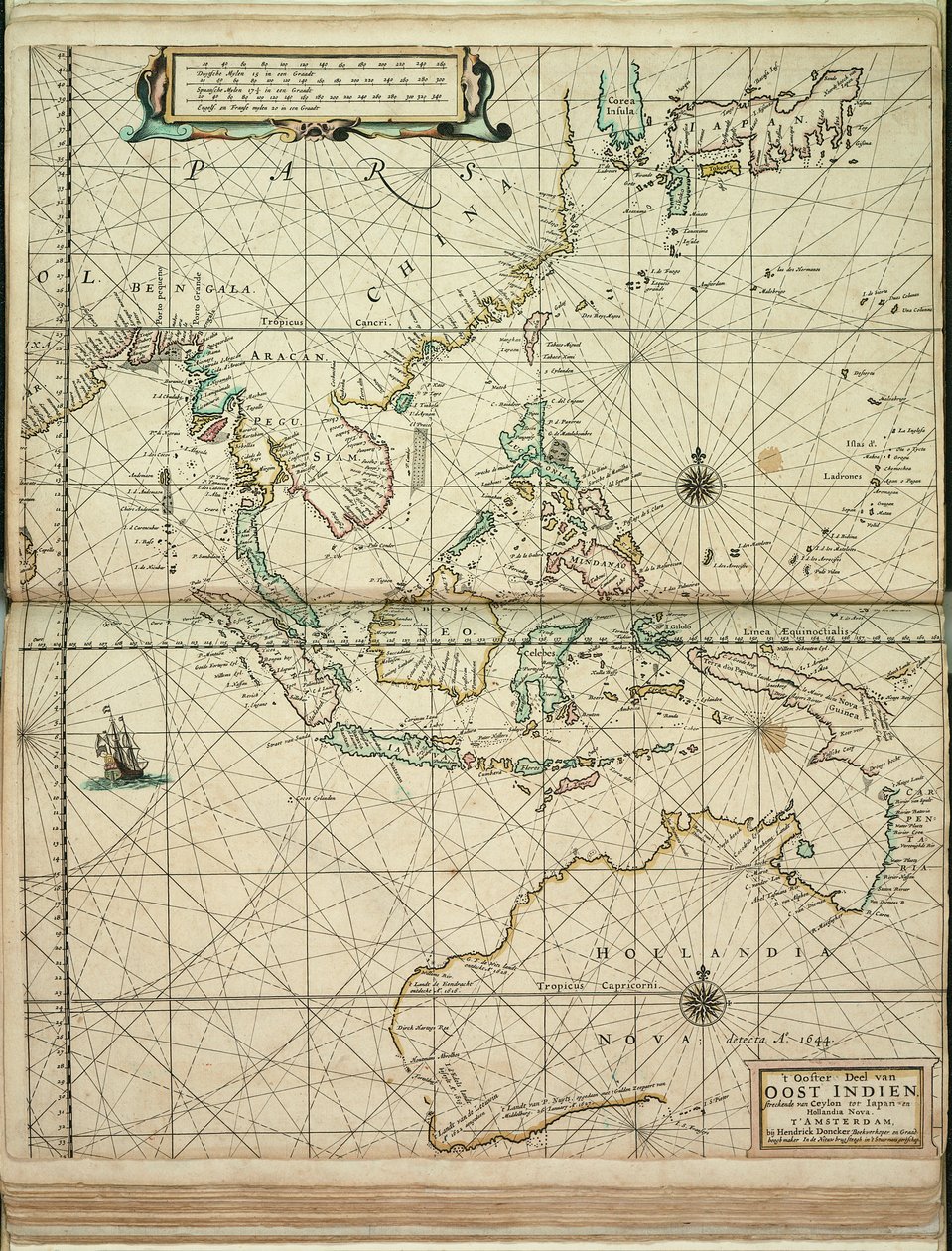 Östra delen av Ostindien, som sträcker sig från Ceylon till Japan och Hollandia Nova av Hendrick Doncker