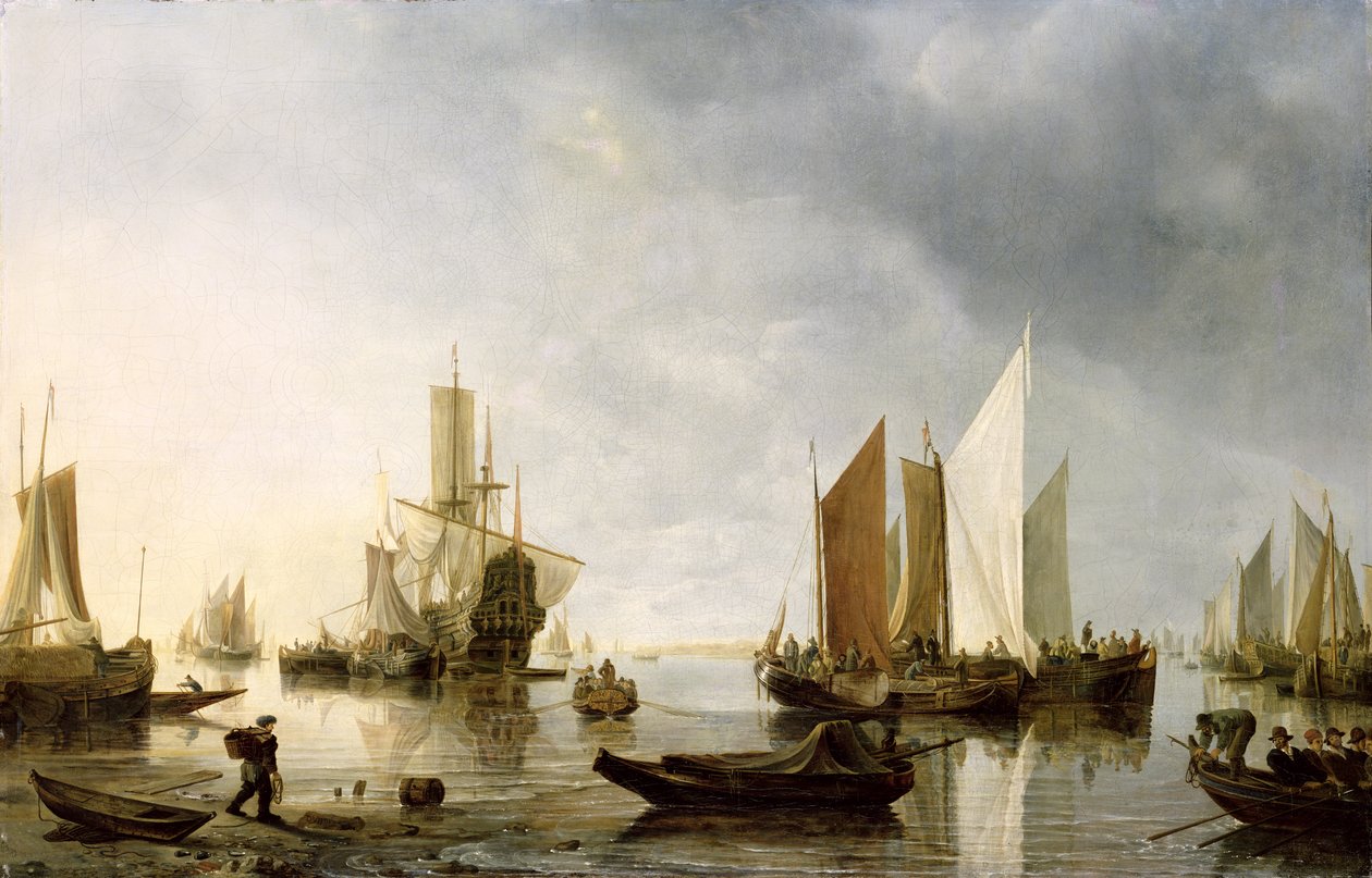 Harbour with Anchored Ships, 1655-60  av Hendrick Dubbels