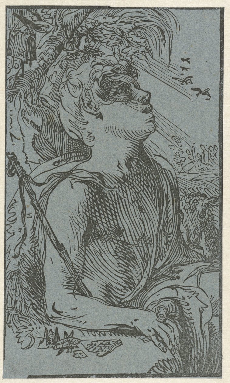 Johannes Döparen i vildmarken av Hendrick Goltzius (attributed to)